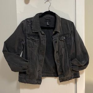 Distressed Black/Charcoal Denim Jacket